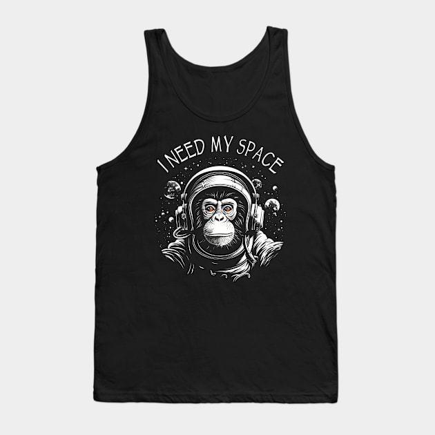 Space Monkey Ape Chimp Astronaut Tank Top by Tshirt Samurai